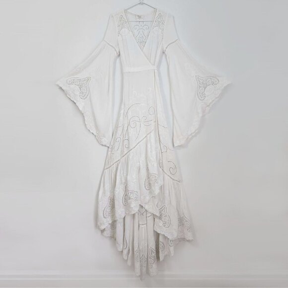 Spell & The Gypsy Collective Gwendolyn Gown XS Spell Bride Wedding Dress Kimono - Picture 3 of 17